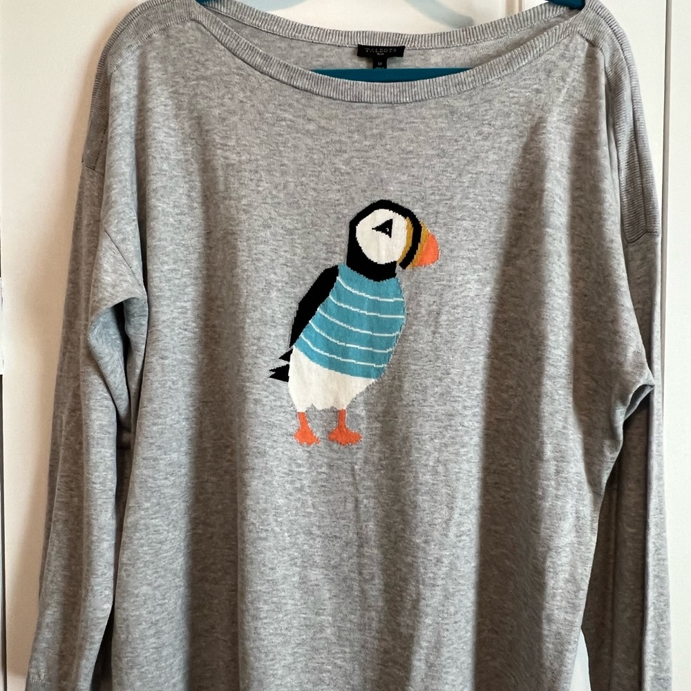 Talbots Puffin sweater